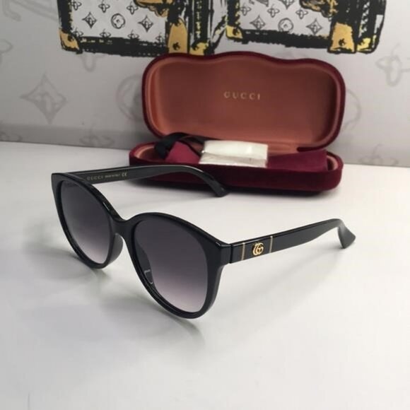 New Authentic Gucci Black Cat-Eye Sunglasses GG0631s 001 main image 9
